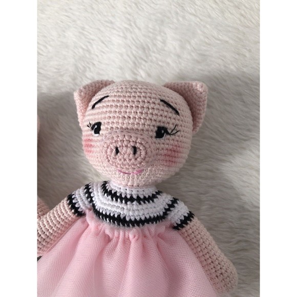 2 Piggy doll Couple, Handmade Dolls, Peggy’s Crochet, Baby Crochet Plush Toy - Picture 8 of 16